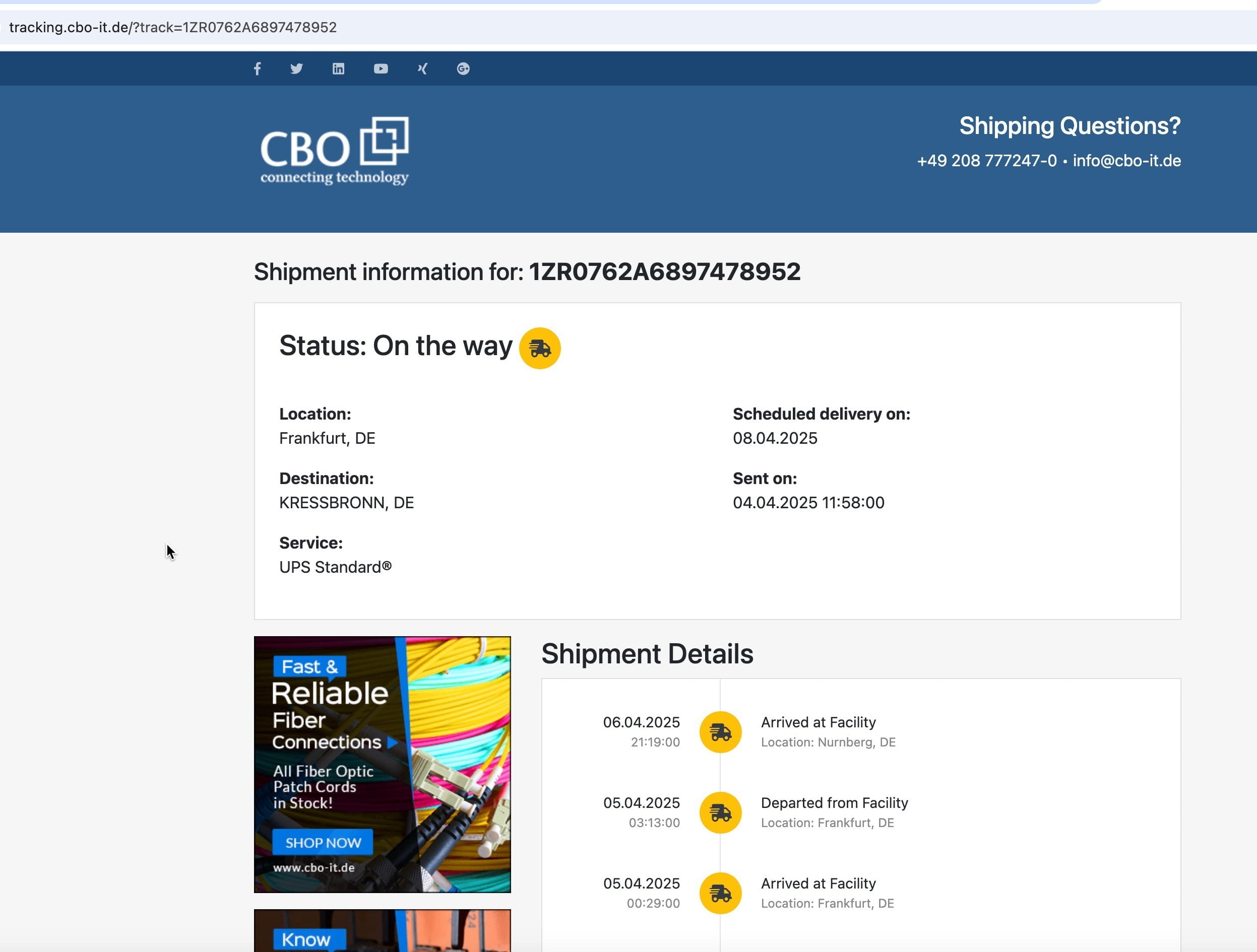 CBO UPS Tracking