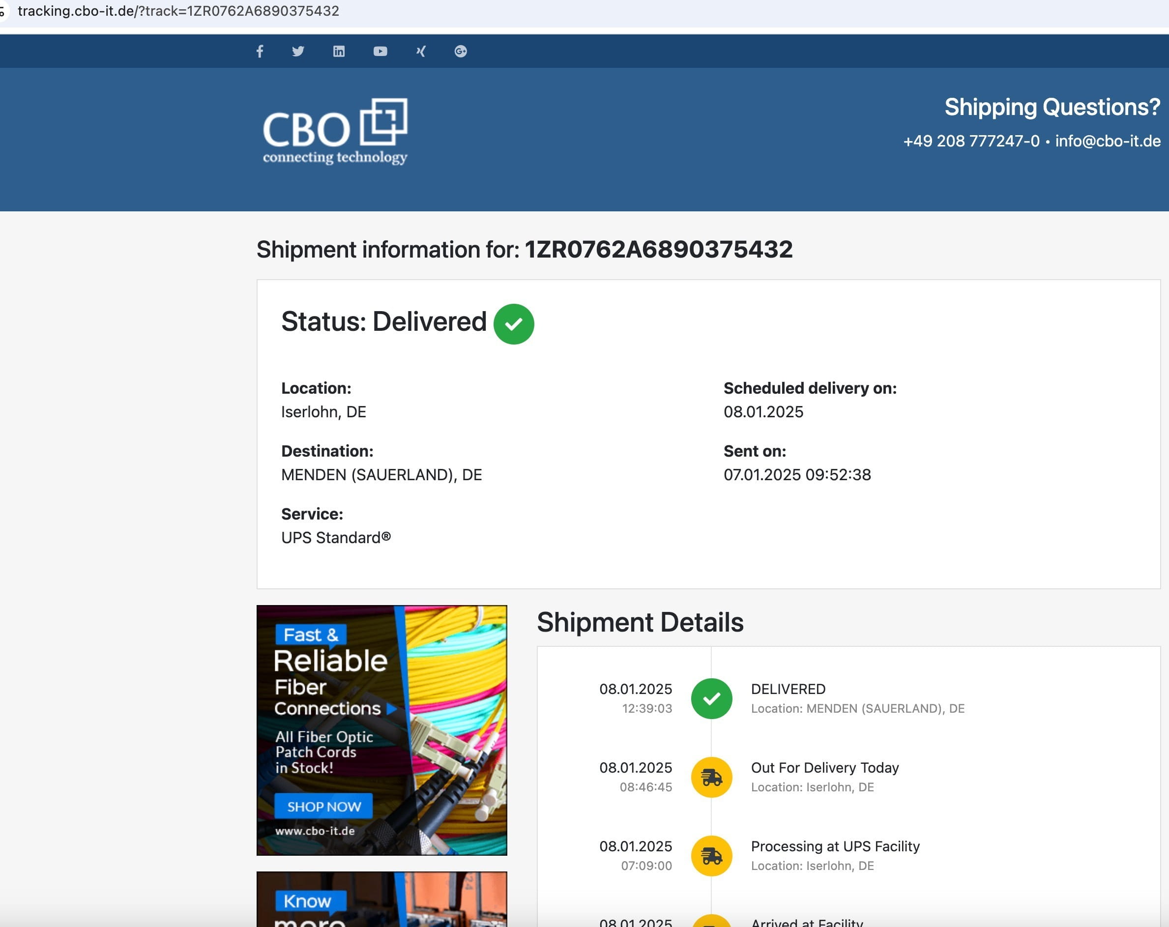 CBO UPS Tracking